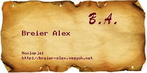 Breier Alex névjegykártya