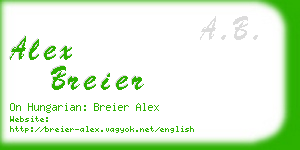 alex breier business card